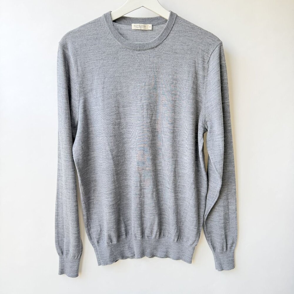 SuitSupply Merino Wool Crewneck Sweater – Gray Size M P30